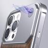 For iPhone 15 Pro Case Aluminium Alloy+Walnut Aromatherapy Protective Phone Cover