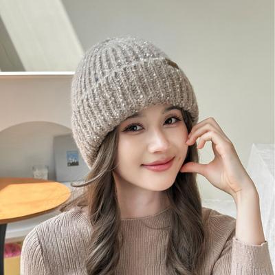 Knitted Wool Hat In Winter Thickened Warm Ear Protection Head Hat Korean Style Fashionable Casual Versatile Big Head Circumference Cold Hat