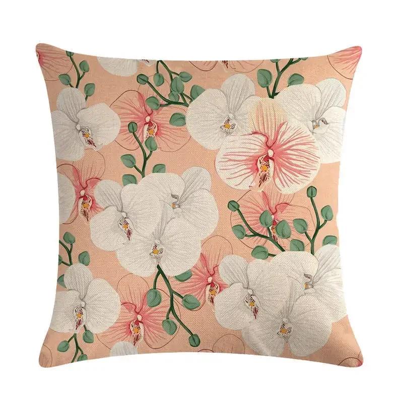 Plant Flowers Bird Linen Pillowcase Furniture Decoration Living Room Bedroom Sofa Car Cushion Pillowcase 45*45Cm