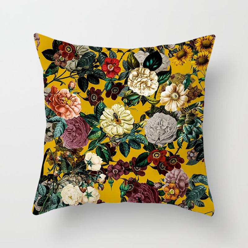 Beautiful Flower Series Throw Pillow Gift Home Office Decoration Throw Pillow Bedroom Sofa Car Cushion Cover