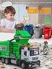 Large Alloy Sanitation Truck Toy with Garbage Classification Buckets - Perfect Birthday Gift for Boys