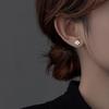 925 Silver Plated Four-leaf Clover Stud Earrings for Women Sparkling Shiny 5A Zircon Lucky Earrings Exquisite Banquet Jewelry