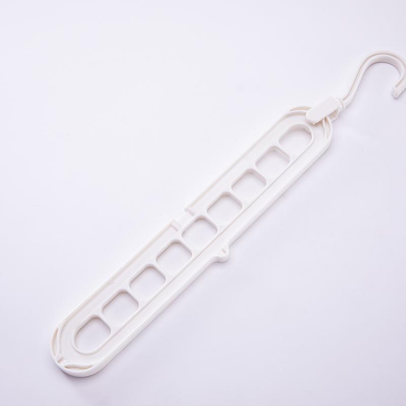 Multi-Functional Nine-Hole Folding Hanger: Seamless Trouser Rack & Rotating Clothes Organizer белый