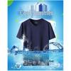 Romon Men's Ice Silk Quick-Dry V-Neck T-Shirt