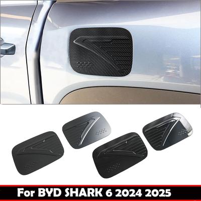 For BYD Shark 6 2024 2025 ABS Carbonfiber Black Car Fuel Filler Tank Cover Oil Fuel Tank Cap Cover Exterior Decoration Stickers
