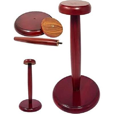 Sturdy Wood Helmet Display Stand Cherry