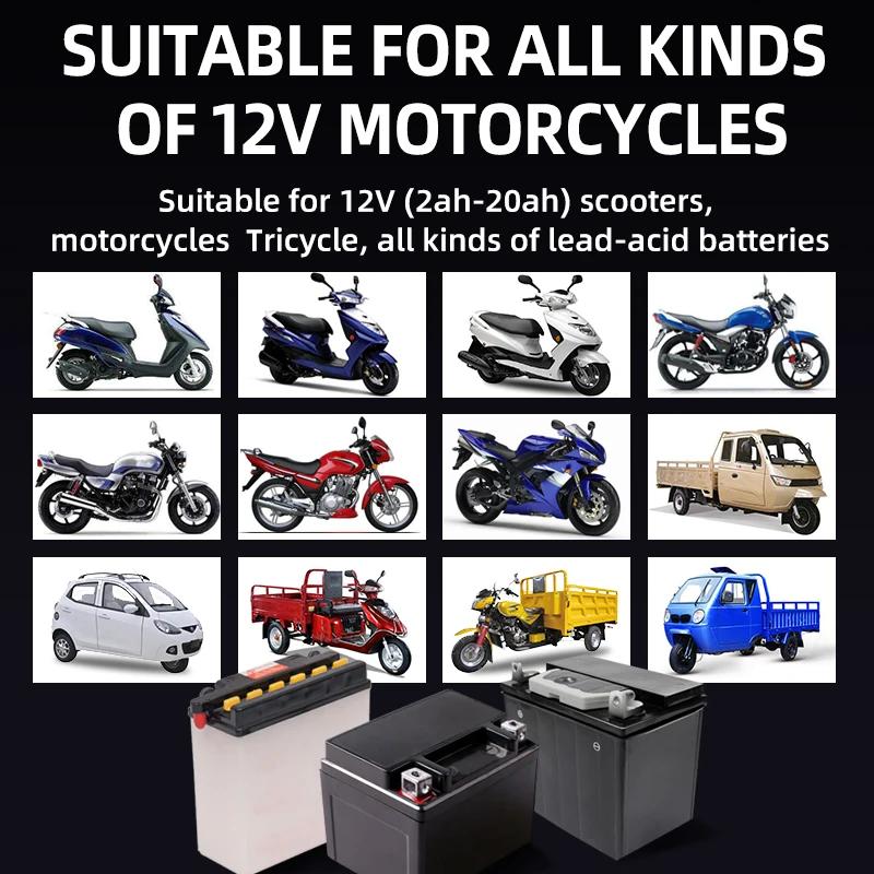Car Battery Charger 12V 3A Automatic Smart Charger Battery Maintainer Wet Dry Lead Acid Motorcycle Charger LCD Display