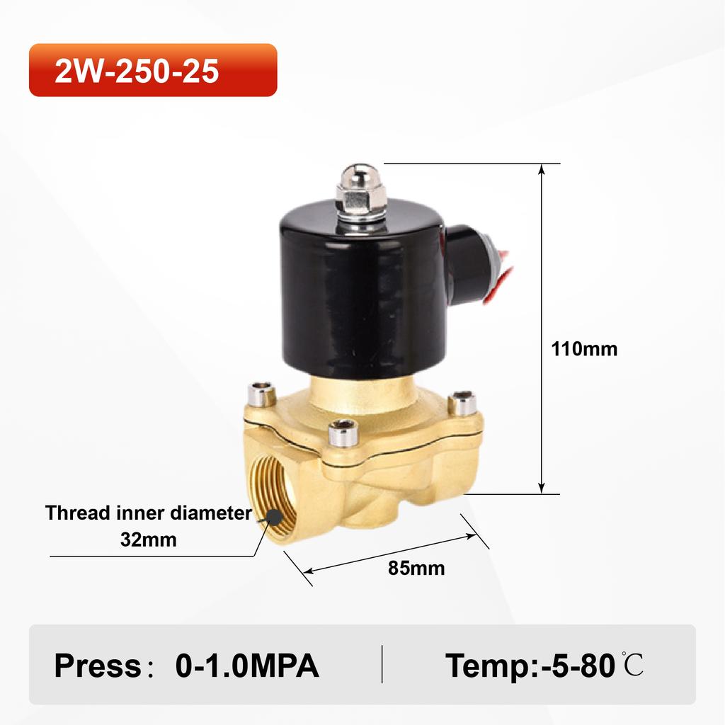 1/2" 3/4" 1" 2" Brass Electric Solenoid Valve Normally Closed 220V 24VDC 12VDC for Water Gas Oil Fitting