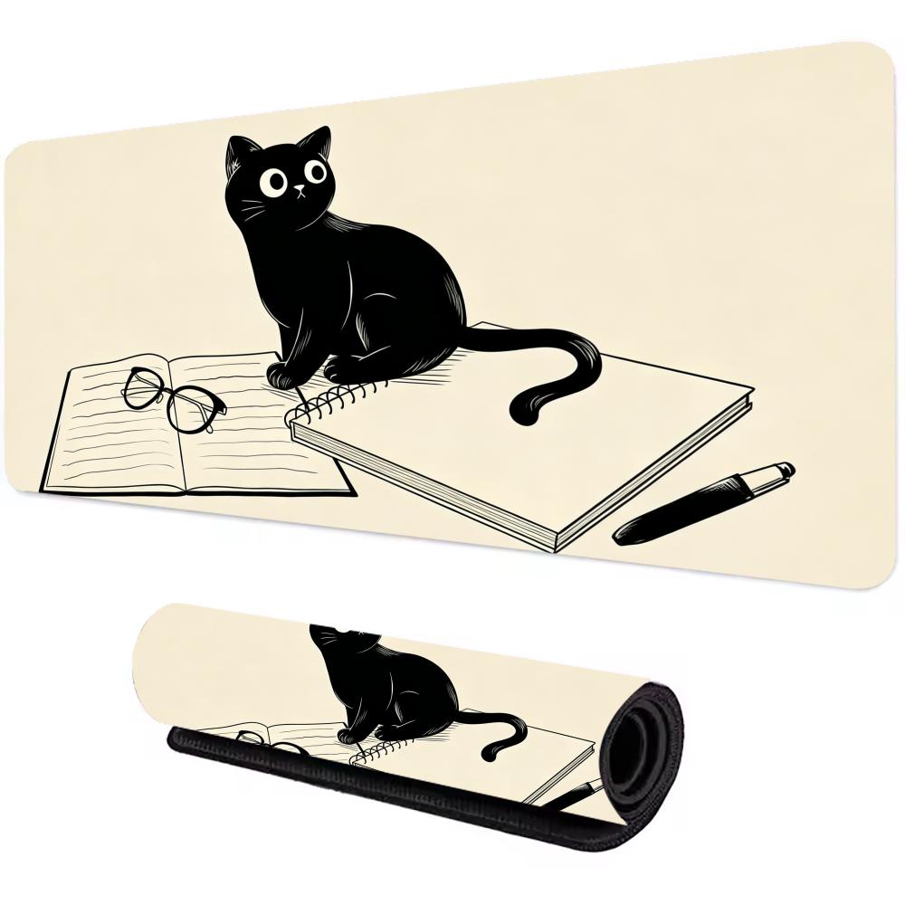 Cute Cartoon Cat Mouse Pad Xxl Large Antislip Rubber Gaming Mousepad Esport Durable Thick Seam Edge Office Gamer Long Desk Mat