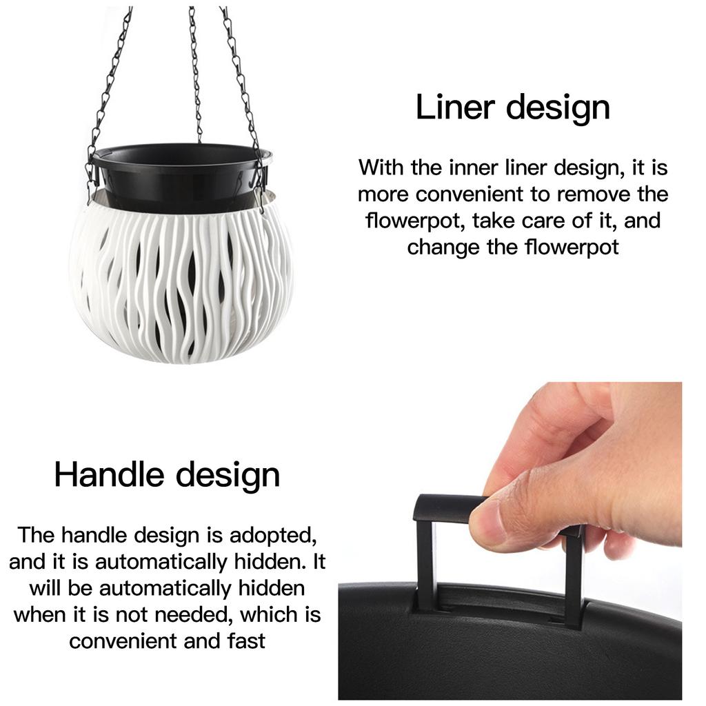 Imitation Rattan Hängepflanzgefäß Langlebiger Dekorativer Minimalistischer Blumentopf Hängekorb für Wohnzimmer Terrasse