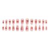 Winter fresh and simple pure lust style bride dance wear nails rainbow love rose fake nails