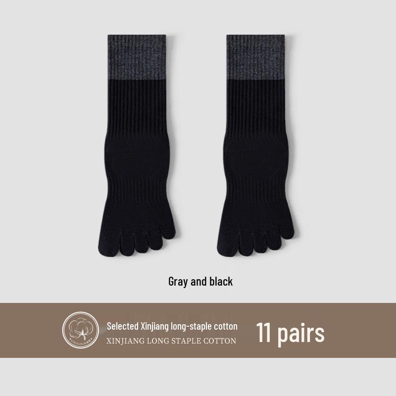 Unisex Autumn Split-Toe Over-the-Knee Socks: Solid Color, Non-Slip, Odor-Resistant, Antibacterial, Breathable, Versatile Casual Wear