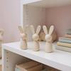 10pcs Wooden Bunny Peg Dolls Bunny Figurines Blank Natural Wood Peg Easter Rabbit Statue DIY Painting Natural Wood Bunny Doll
