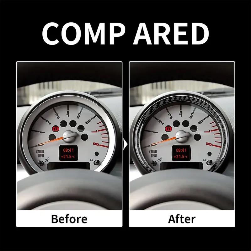 Fibre de Carbone Vraiment Douce pour Mini Cooper Hardtop R56 Clubman R55 R57 Console Centrale de Voiture Autocollant Compteur de Vitesse Garnitures Accessoires.