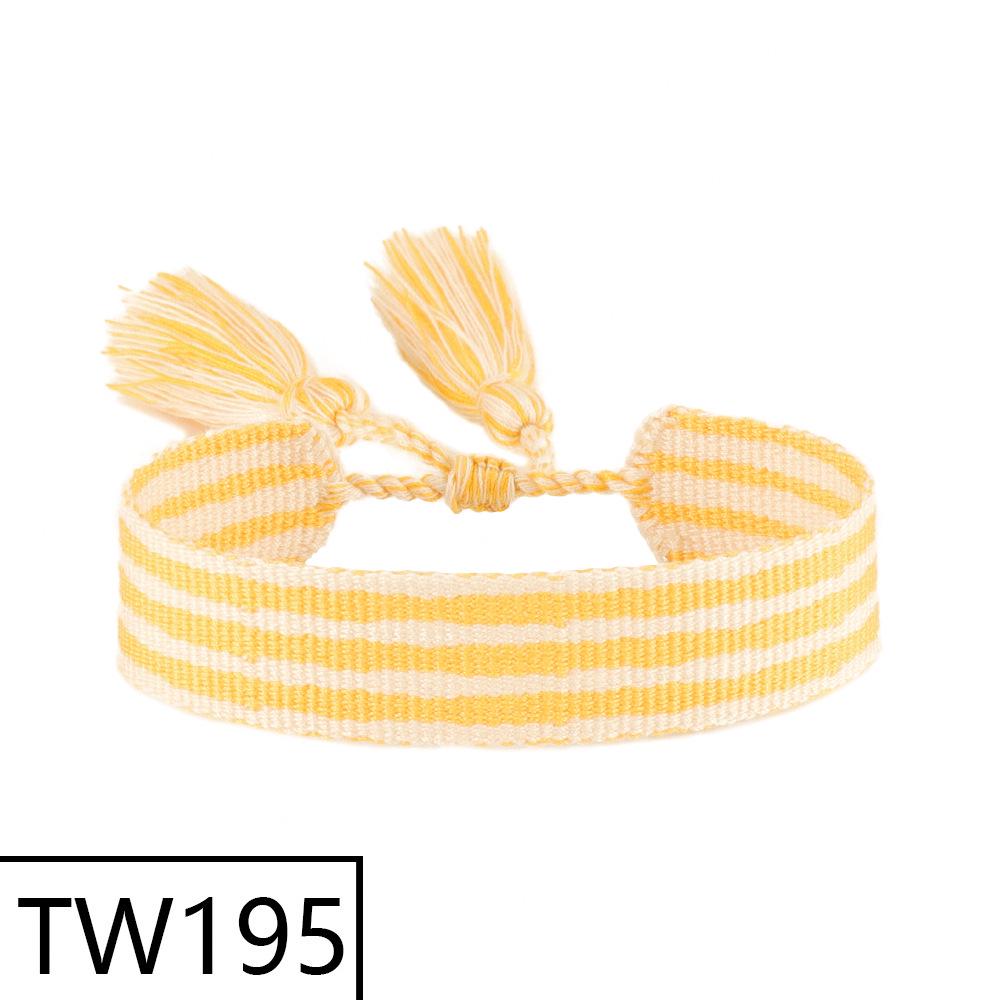 Customizable Handmade Bohemian Tassel Bracelet with Embroidered Logo - European & American Ethnic Friendship Style