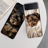 Yorkshire Terrier Dog Phone Case For Samsung Z Flip 7 6 5G Galaxy Z Flip 5 4 3 Black Hard Cell Cover Luxury PC Shell Coque