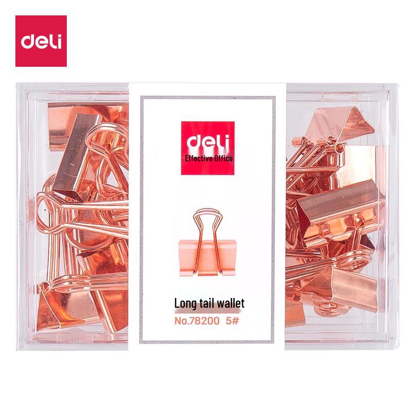 Deli 78200 18mm Rose Gold Metal Binder Clips
