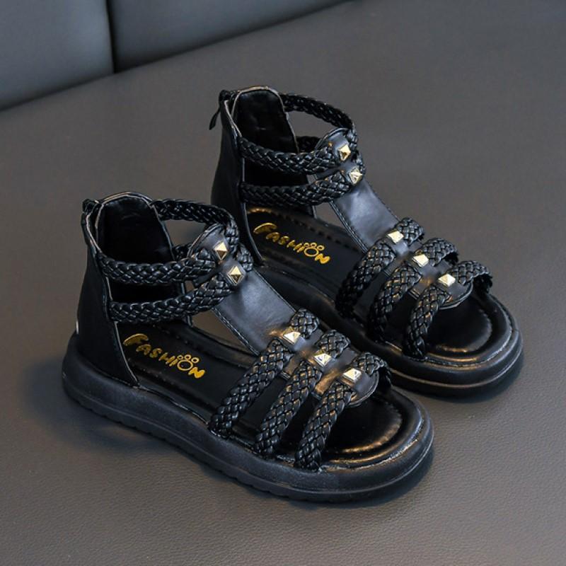 Letní nová móda Boty princezna s otevřenou špičkou Dětské boty s měkkou podrážkou Roman boty Dívčí sandály