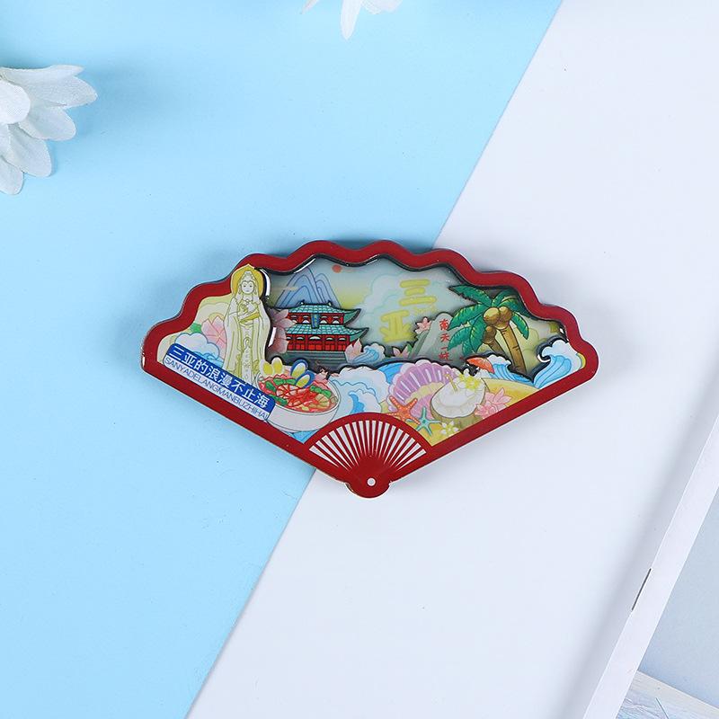 National City Scenic Cartoon Holz-Epoxid-Kühlschrankmagnet