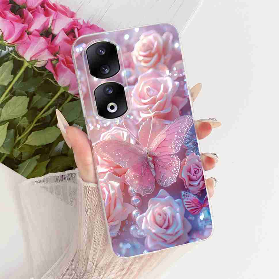 Funda para Honor 90 Pro 5G 6.78" Moda Mariposa Pintada Silicona TPU Cubierta Trasera Para Honor 90Pro 90 PRO 5G REP-AN00 Fundas para Teléfono