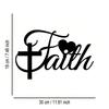 Faith Theme Iron Wall Art Abstract Metal Decor for Living Room Bedroom Cafe Office Gift