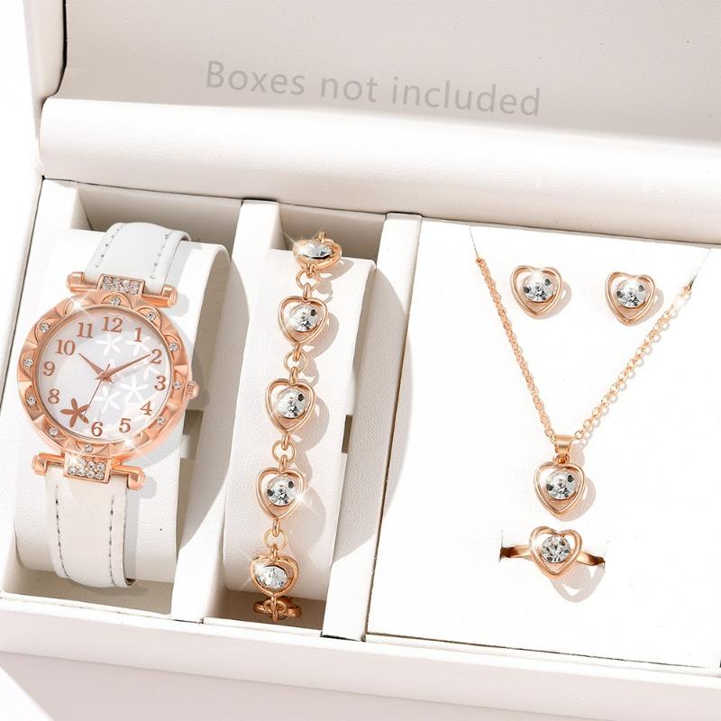 Star Watch Women's Diamond Belt Digital Dial Quartz Watch High Value Watch Set