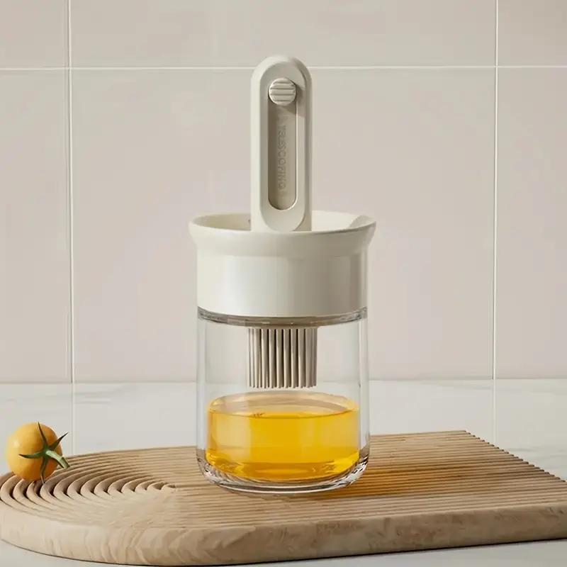 2-in-1 Silicone Basting Brush with Oil Bottle Kitchen Food Grade BBQ Pastry Brush Heat Resistant Cooking Tools