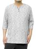 One Colors Men's 3/4 Sleeve T-Shirt, Henley Neck, Plain, Random Color, Stretch T-Shirt, Size 5L, Heather Black