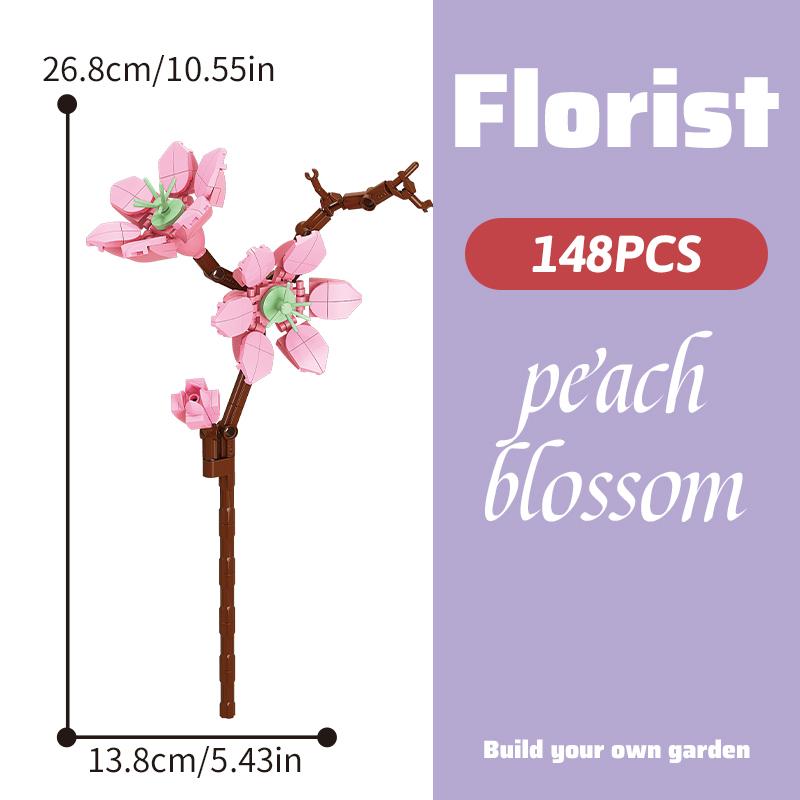 Children's Puzzle Small Particle Patchwork Wooden Flower Simulation Wooden Flower Patchwork Home Decoration Model