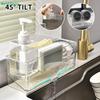 Transparent Sink Caddy with Drainage,Kitchen Sink Organizer for Sponges,Soap Bottles & Cleaning Supplies