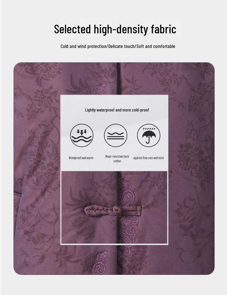 Hengyuanxiang Winter Cotton Jacket: Chinese Style for Elderly Women, Perfect for Grandma's Birthday or Mom's New Year Celebration