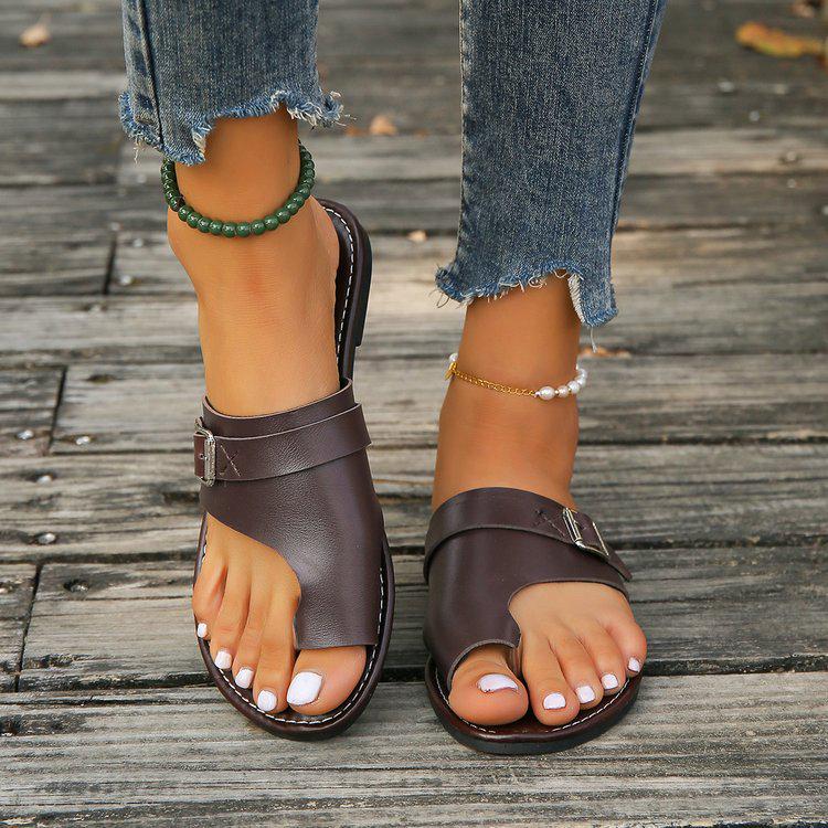 2024 Summer Plus Size Women s Open-Toe Flat Heel Fashion Sandals 43