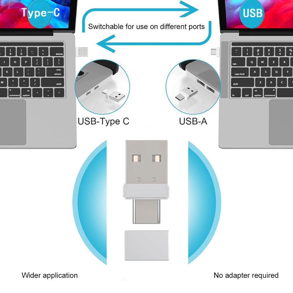 2 In 1 Mouse Jiggler Undetectable Automatic Mover USB Type C Undetectable Automatic Shaker Driver-Free for Computer Keep Awake