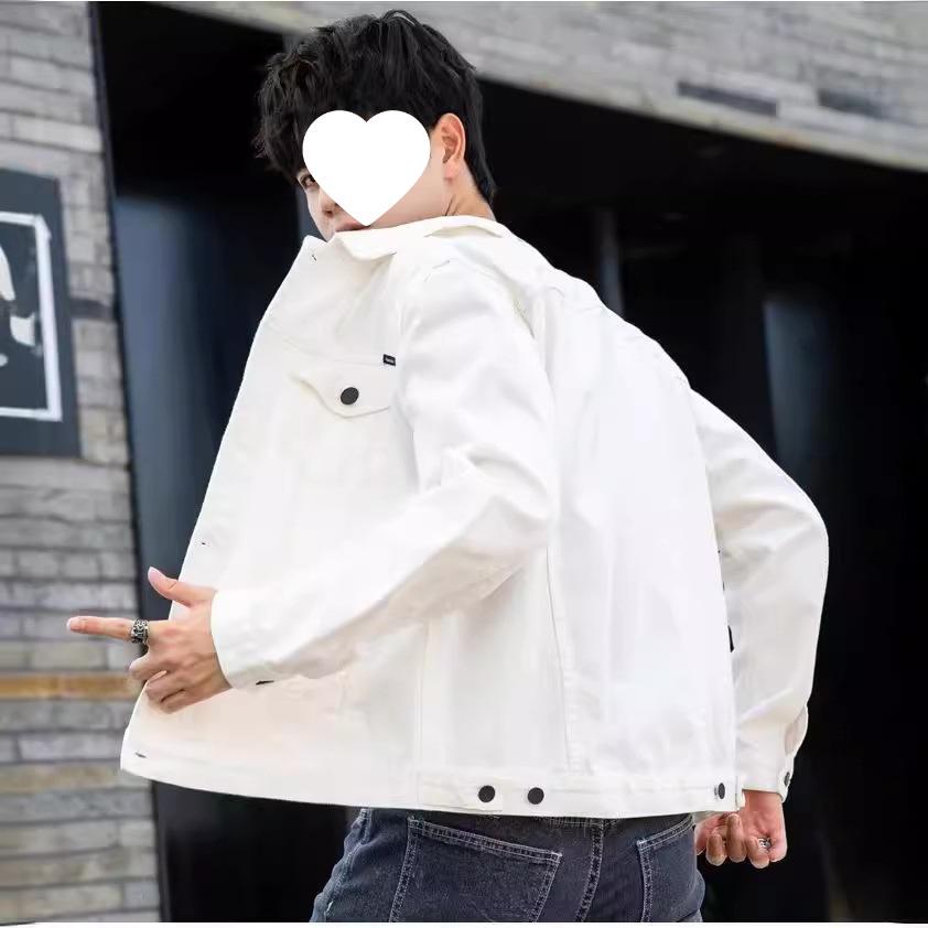 Men's Spring/Autumn Korean Style Denim Jacket - Trendy Loose-Fit Cotton Casual Jacket