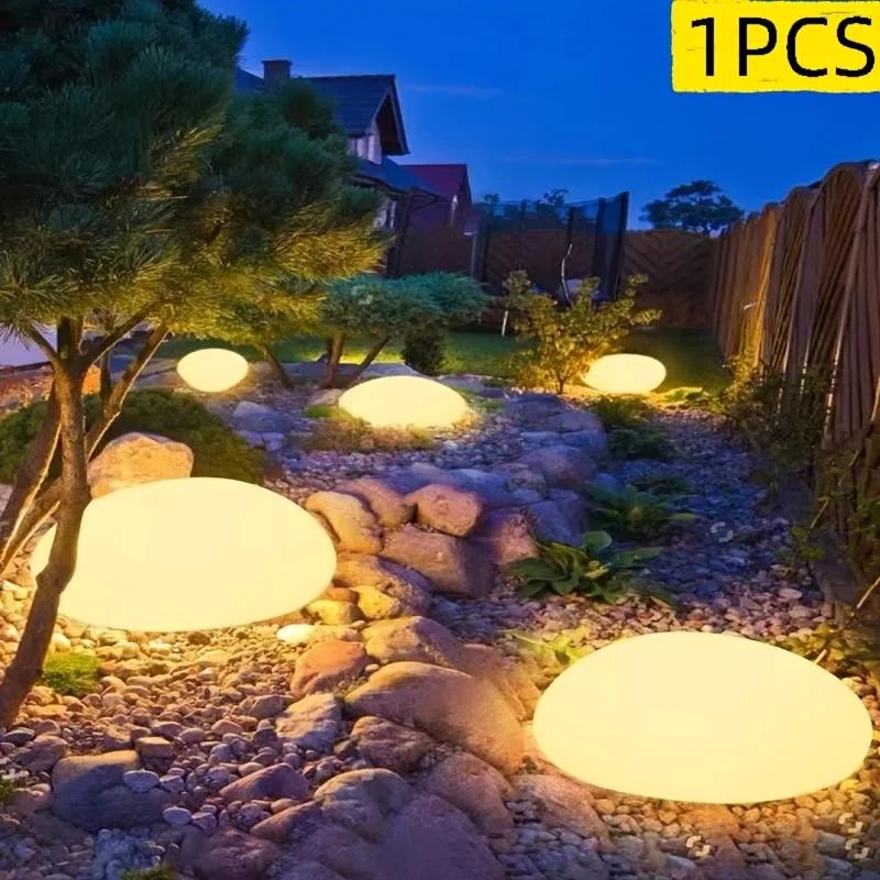 Solar Outdoor Waterproof Garden Light Cobblestone Shaped Lamp Decorative for Yard Lawn Patio Pathway Garden Christmas Decoration