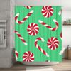 TU Candy Cane Christmas Shower Curtain Festive Holiday Patterned Bathroom Decor Holiday Vibes Festive Design Modern Style Waterp