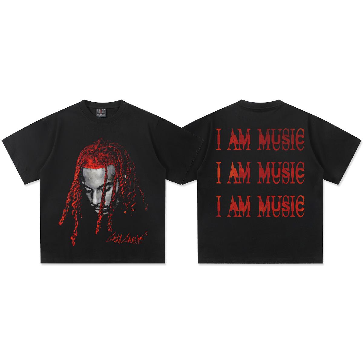 Playboi Carti I Am Music DoubleSide Graphic TShirt Unisex Women Oversized Hip Hop Rapper Casual Cotton Short Sleeve Modern M