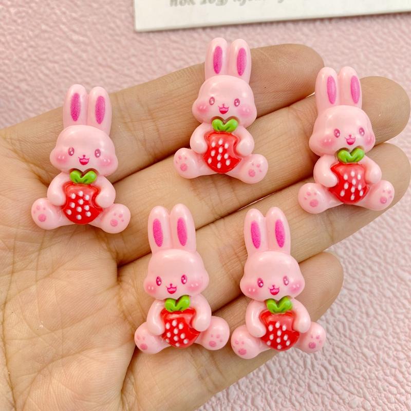 

10Pcs New Cute Cartoon Rabbit Series Flat Back Ornament Jewelry Bows Accessories