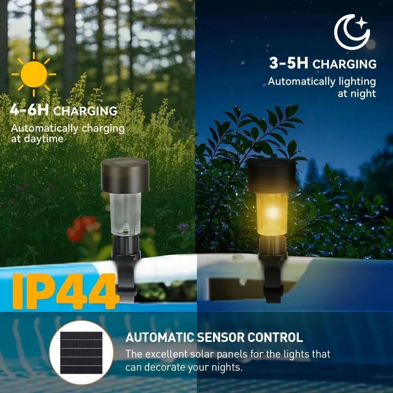 1-10PC Solar Pool Light Hanging LED Cylinder Lamp for Above Ground Pool Outdoor Garden Decoration Waterproof Warm White IP44 Use