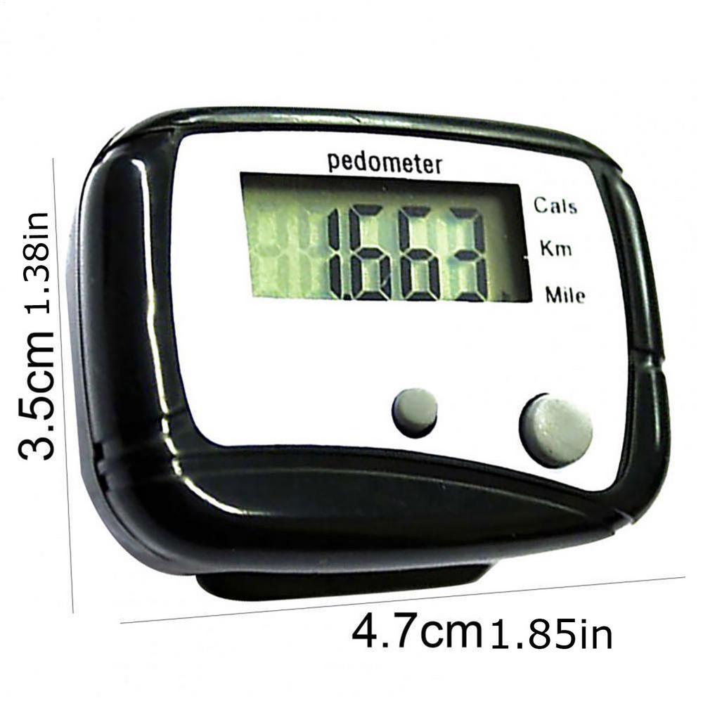 

Accurate Step Counter Small Walking Distance Miles/Km Pedometer Step Counter With Clip For Fitness Exercise Travel чорний