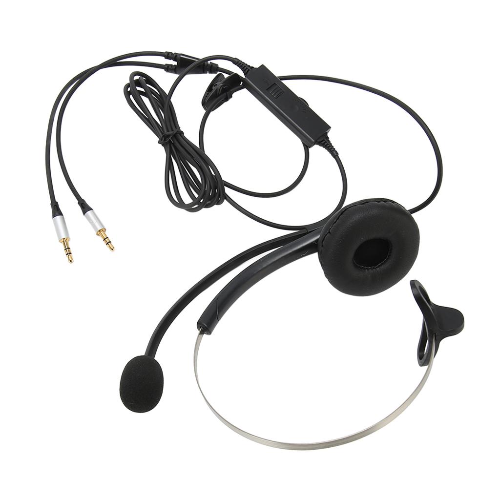 Single Ear Wired Headset Noise Canceling HD Calling Telephone Headset for Call Center Office