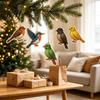 Festive Home Hanging Decor 24 Day Bird Advent Calendar with 2D Flat Acrylic Pendants, Christmas Countdown Calendar, Ornament for Holiday Trees