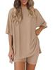 Set Pigiama Donna Casual Solido Colorato Largo Estate 2026 Europeo & Americano