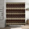 Elegant Brown Gold Shower Curtain Set For Bathroom Decor Modern Striped Waterproof Fabric With Golden Bow Tie Pattern Perfect Gi
