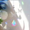 Crystal Windchimes Sun Catcher Star Moon Hexagon Prisms Hanging Pendant Wind Chime Sun Light Catcher Garden Window Home Decor