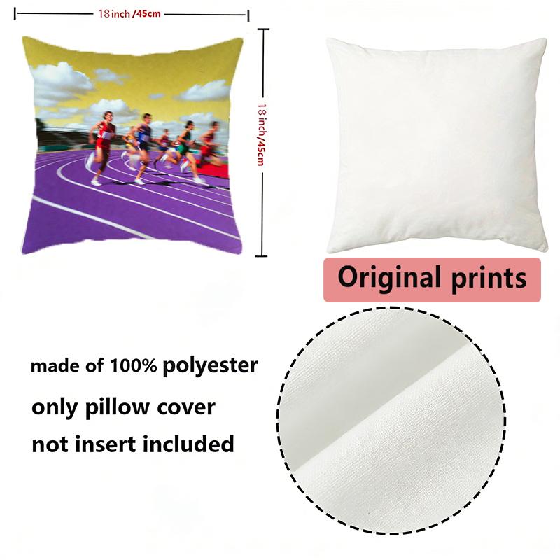 Running Track Sport Throw Pillow Covers Pattern Cushion Cover Suitable for Sofa Bedroom Car Pillow Cover