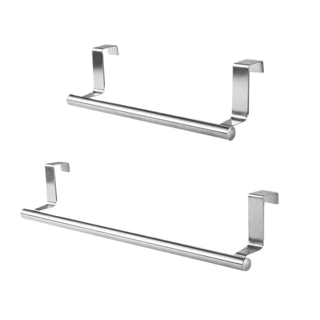 Stainless Steel Door Hooks: Towel & Storage Rack, Wall-Mounted & Punch-Free for Kitchen/Bathroom