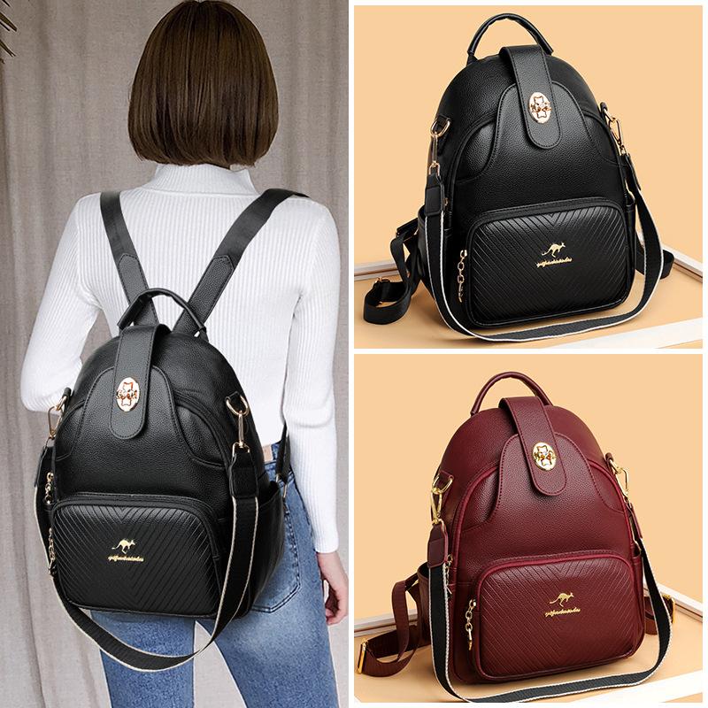 

New soft leather backpack women s new fashion all-in-one backpack out all-in-one backpack travel bag women s bag