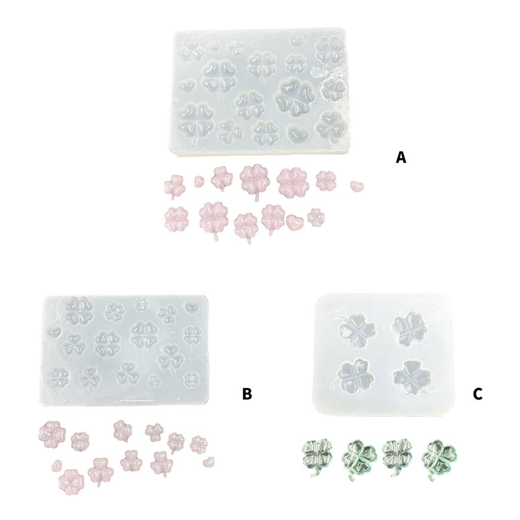 High Gloss Silicone 4-Leaf Grass Jewelry Pendant Mold Multipurpose Craft Tool For DIY Projects Simple Clean Design