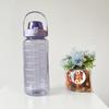 2L Water Bottle with Time Mark, Reusable Outdoor Sports Water Bottle, Straw, Portable Plastic Cup, Large Capacity
